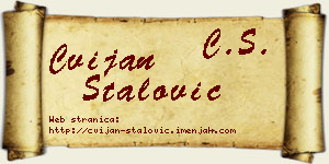 Cvijan Stalović vizit kartica
